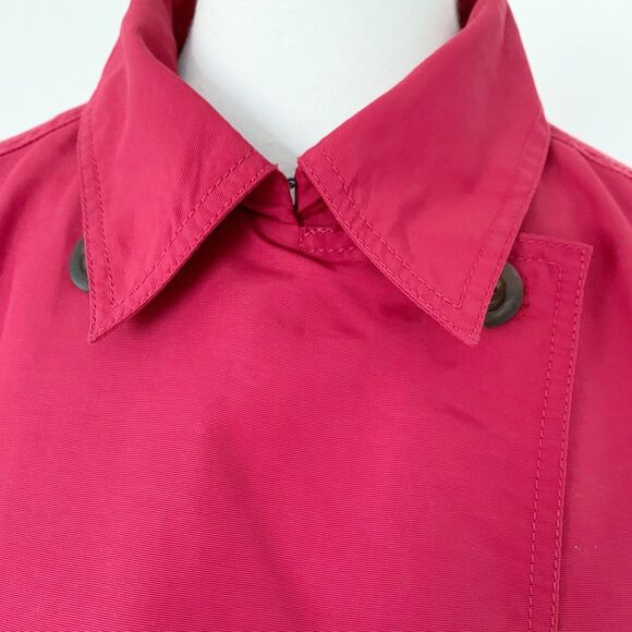 Eddie Bauer Women's Nylon Double Breasted Peacoat Jacket Coat M Medium Berry Red - Picture 8 of 12